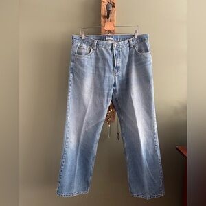 119.) Vintage B.U.M Equipment Light Blue Rigid Straight Leg Jeans